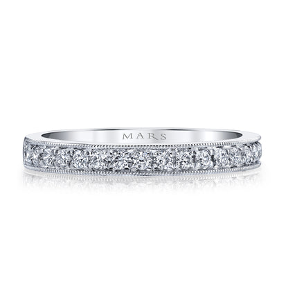 Mars Wedding Band 14K White Gold