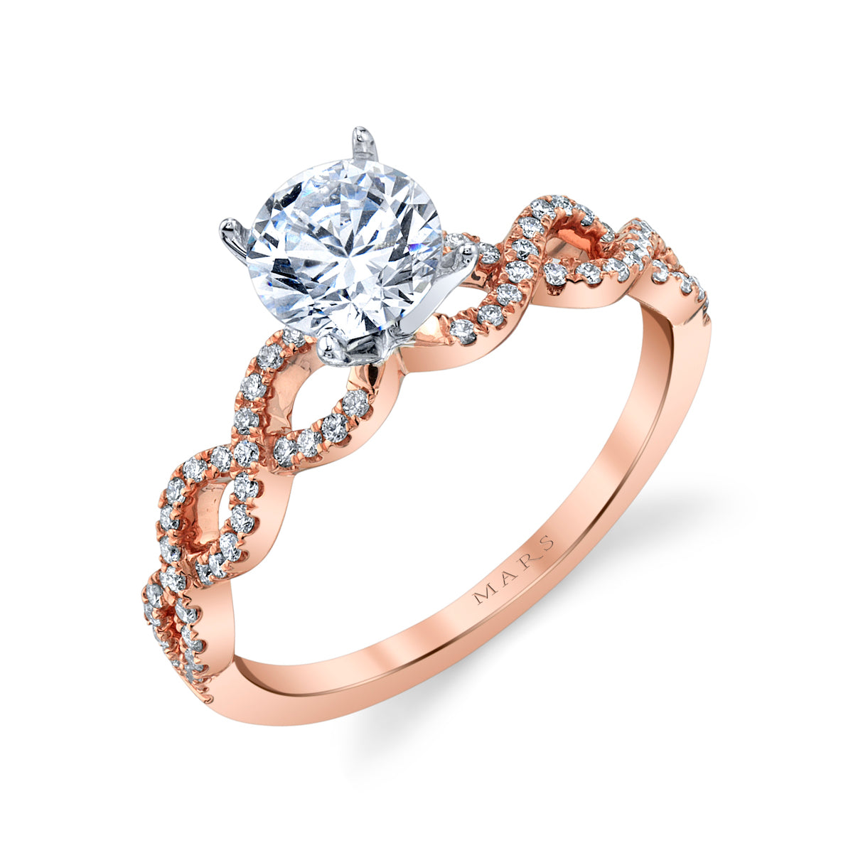 Mars Round Engagement Ring 14K Rose Gold