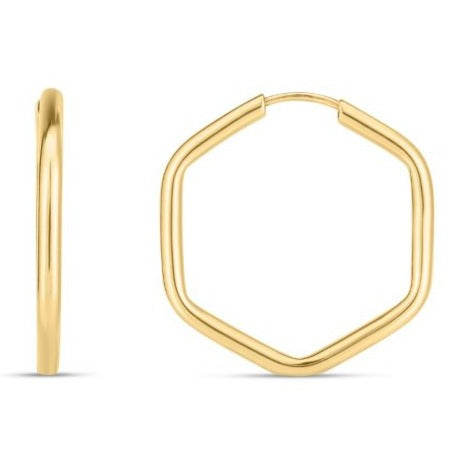 14K Endless Hexagon Hoop