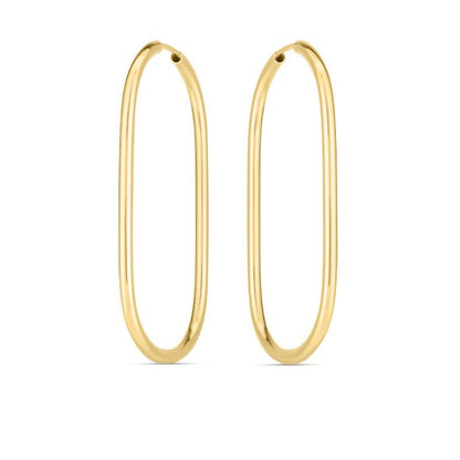 14K Endless Large Paperclip Hoop Earrings