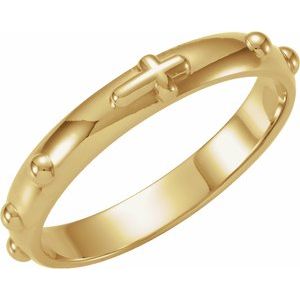 14K Yellow 3.2 mm Rosary Ring Size 6  R16644:166295:P
