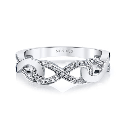 14k White Gold Combination Infinity Diamond Band