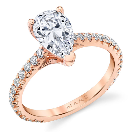 Mars Princess Engagement Ring 14K Rose Gold