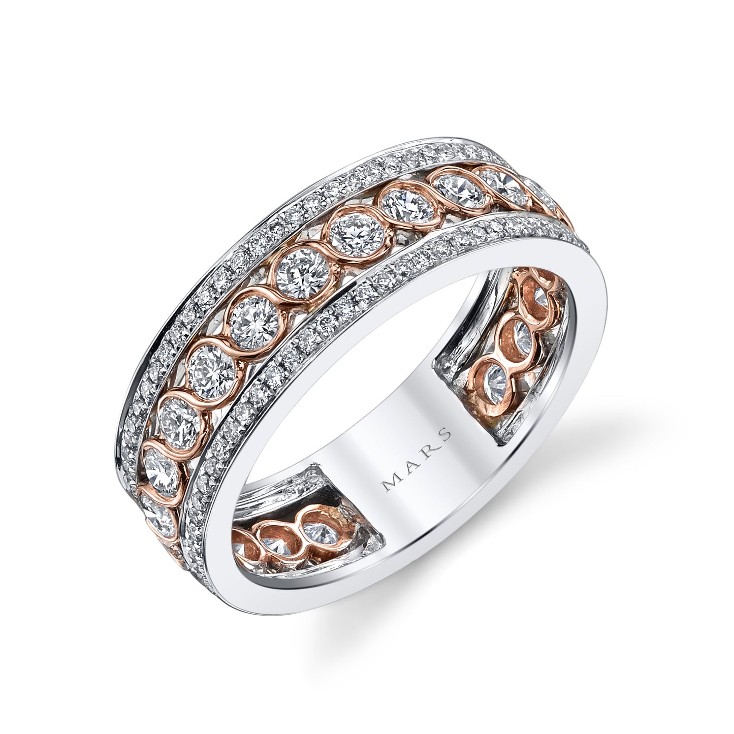 Two Tone Swirl Diamond Band