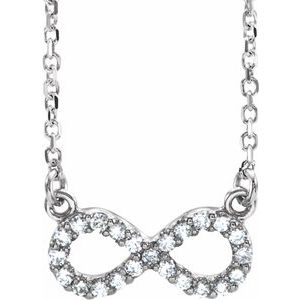 14K White 1/6 CTW Natural Diamond Infinity 17" Necklace